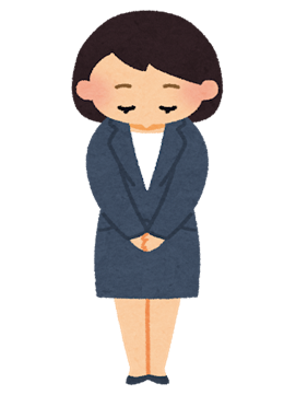 おじぎをする女性