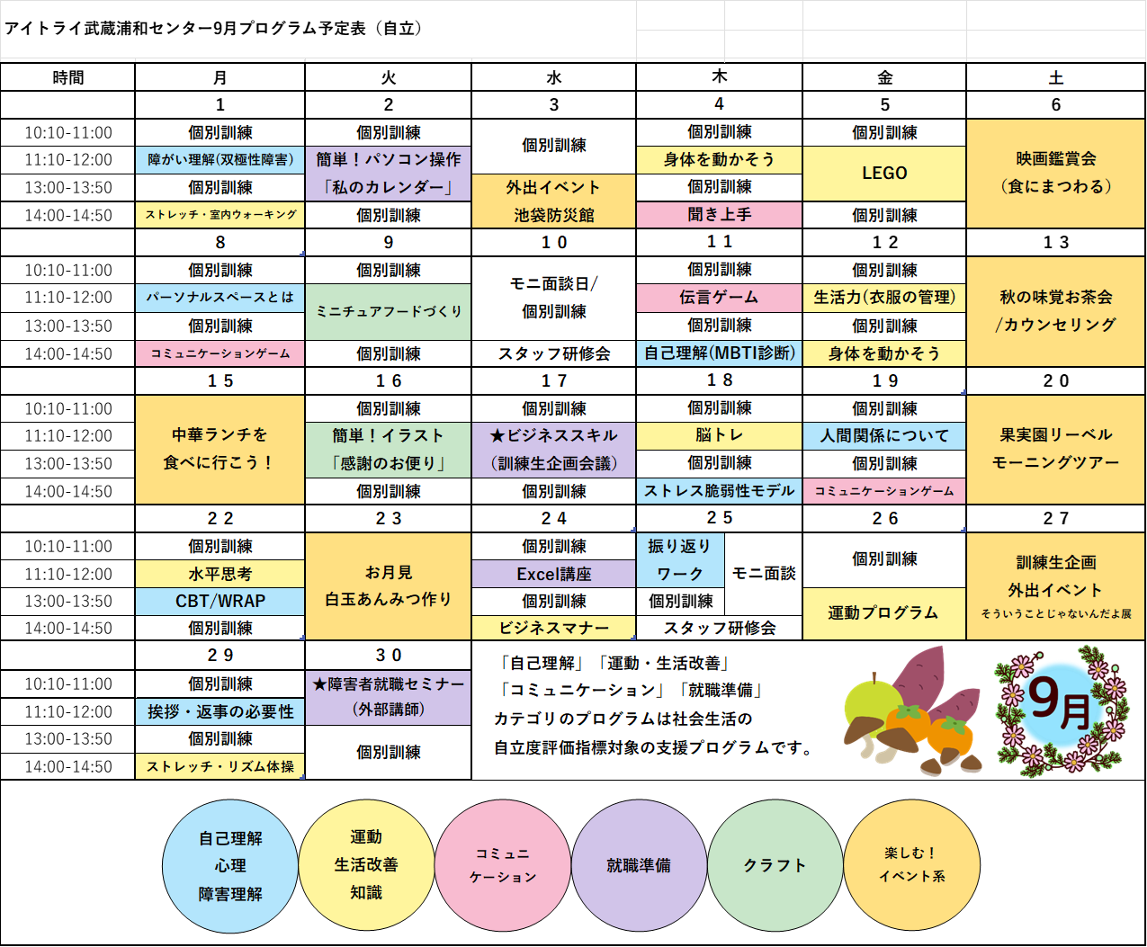 自立訓練月間プログラム