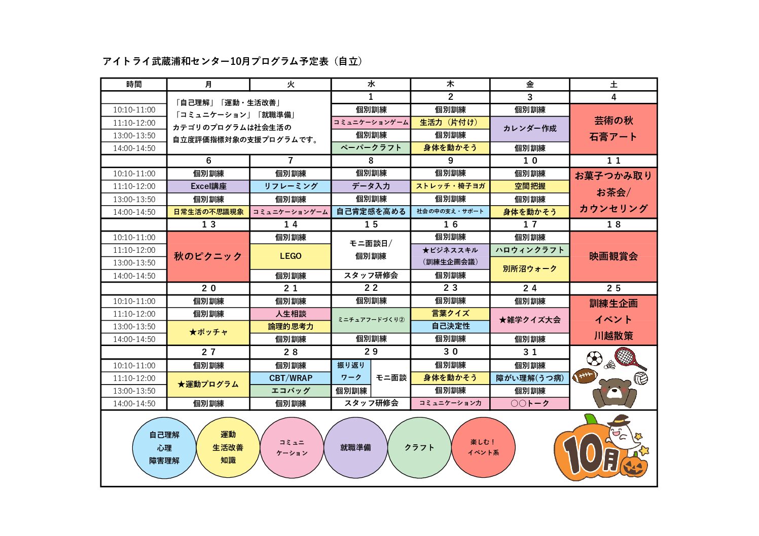 自立訓練月間プログラム