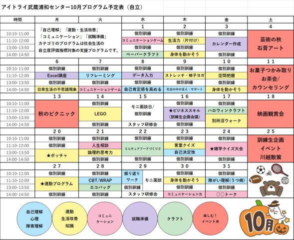 自立訓練10月