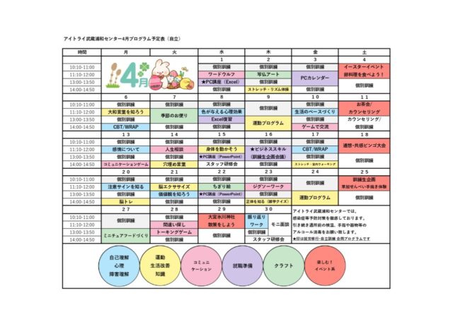 202404自立訓練のプログラム